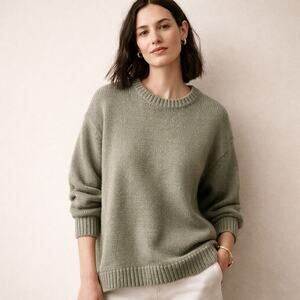 Banana Republic Textured Knit Oversized Sweater – Sage Green | Size L